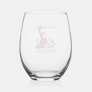 Verre À Vin Sans Pied Noël Père Noël Volleyball Bonhomme de neige Renne