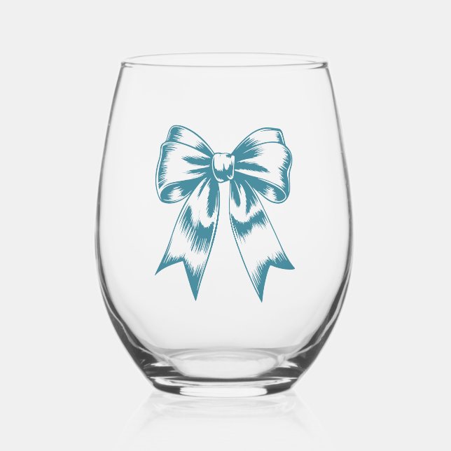 Verre À Vin Sans Pied Noeud Rétro Moderne Vert (Recto)