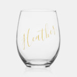 Verre À Vin Sans Pied Nom de calligraphie or bridesservateur cadeau pers<br><div class="desc">Nom de calligraphie or bridesservateur cadeau personnalisé</div>