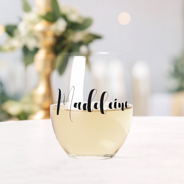 Verre À Vin Sans Pied Nom de Demoiselle d'Honneur Écriture Fantaisiste (Insitu (Mariage))