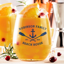 Nom de famille Beach House Ancre nautique Oars Mar