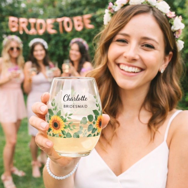 Verre À Vin Sans Pied Nom d'eucalyptus des tournesols domestiques (Créateur téléchargé)