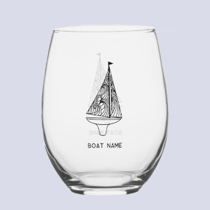 Verre À Vin Sans Pied Nom du bateau à voile