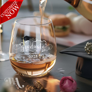 Verre À Vin Sans Pied Nom et année du diplôme d'études supérieures