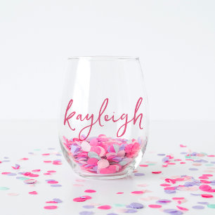 Verre À Vin Sans Pied Nom manuscrit Mariage EVJF Fête de mariage