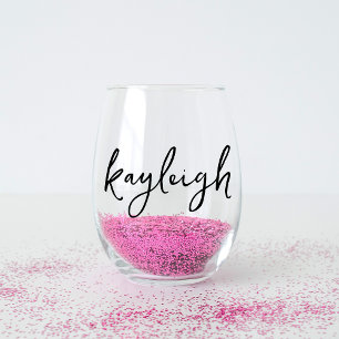 Verre À Vin Sans Pied Nom manuscrit Mariage EVJF Fête de mariage