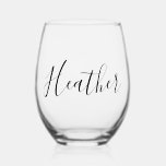 Verre À Vin Sans Pied Nom personnalisé de la servante de Bridesmaid Verr<br><div class="desc">Bridesmaid Nom personnalisé Verre Vin noir Jour de Vins Lunettes. Idéal aussi pour les soirées bachelorette !</div>