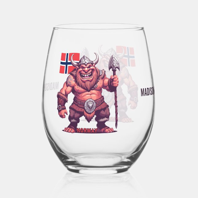 Verre À Vin Sans Pied Nom personnalisé Norwegian Troll (Recto)