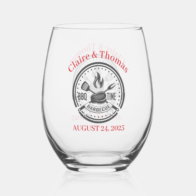 Verre À Vin Sans Pied Nous faisons la fête des fêtes du barbecue (Recto)