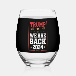 Verre À Vin Sans Pied Nous sommes de retour Trump Drapeau USA Élection G