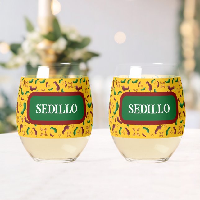 Verre À Vin Sans Pied Nouveau-Mexique Chile rouge et verte Tamales Zia N (Insitu (Mariage))