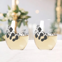 Verre À Vin Sans Pied Nouvelle empreinte de main de nourrisson