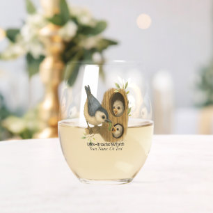 Verre À Vin Sans Pied Nuthatch à poitrine blanche
