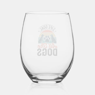 Verre À Vin Sans Pied Objectif de vie Tous les chiens Conception vintage