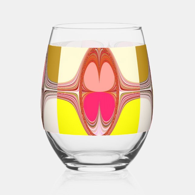 Verre À Vin Sans Pied oeuvre d'art numérique abstraite  (Recto)