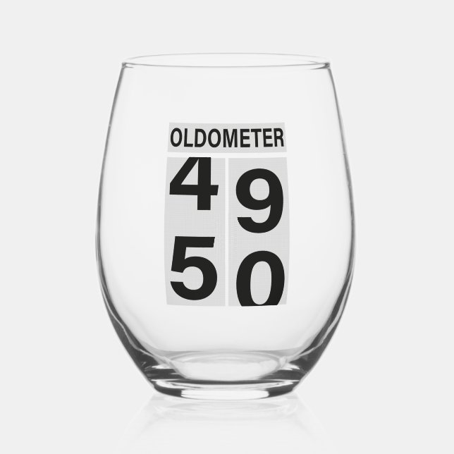 Verre À Vin Sans Pied Oldometer 50e anniversaire (Recto)