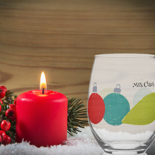 Verre À Vin Sans Pied Ornements de Noël rétro vintage Personnalisés