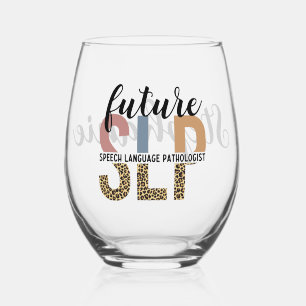 Verre À Vin Sans Pied Orthophoniste Future SLP Impression Léopard Person