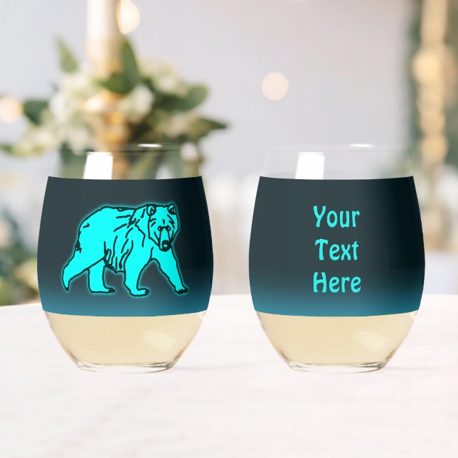 Verre À Vin Sans Pied Ours bleu Kodiak (Insitu (Mariage))
