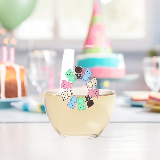Verre À Vin Sans Pied Ours colorés (Insitu (Anniversaire))