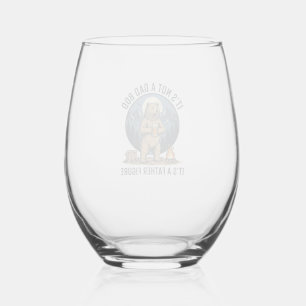 Verre À Vin Sans Pied Ours figure paternelle drôle design vectoriel de c