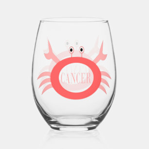 Verre À Vin Sans Pied Panneau cancéreux Crabe