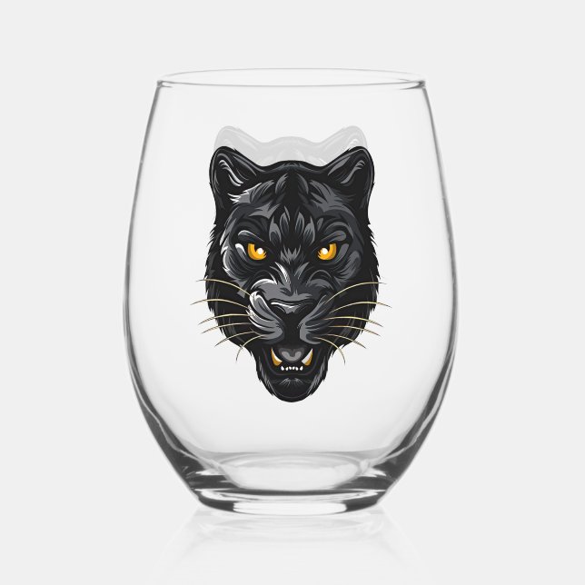 Verre À Vin Sans Pied Panthère noire (Recto)