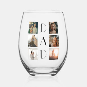 Verre À Vin Sans Pied Papa 6 Photo Collage Cute Elegant Fête du Père