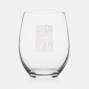 Verre À Vin Sans Pied Papa Bouledogue Français Patriote Vintage