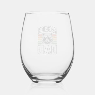 Verre À Vin Sans Pied Papa Raton laveur Gravure Vintage Design Vectoriel