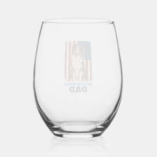 Verre À Vin Sans Pied Papa Shepherd Australien Patriote Vintage Vector D