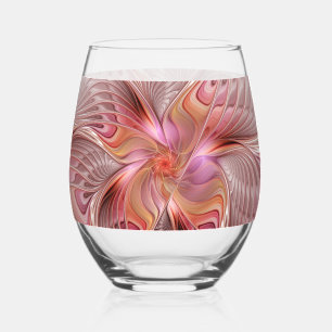 Verre À Vin Sans Pied Papillon Abstrait coloré Imaginaire Fractal Art