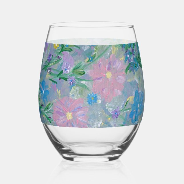Verre À Vin Sans Pied Papillon Bush Floral (Recto)