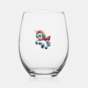 Verre À Vin Sans Pied Paresseux Drôle Licorne en Héros pour un SuperHéro