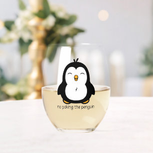 Verre À Vin Sans Pied Pas De Poing Sur Le Pingouin