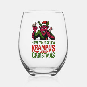 Verre À Vin Sans Pied Passez un Noël de Krampus tout petit