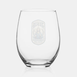 Verre À Vin Sans Pied Patch brodé Jésus Regardez Patch brodé Jésus