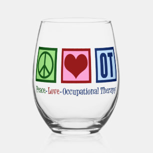 Verre À Vin Sans Pied Peace Love OT ergothérapie