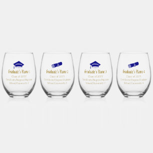 Verre À Vin Sans Pied Pendentif de chapeau de remise de diplôme personna
