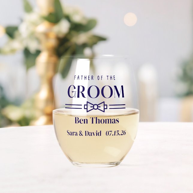Verre À Vin Sans Pied Père de Groom (Insitu (Mariage))