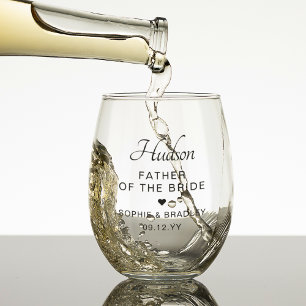Verre À Vin Sans Pied Père De La Mariée Fête De Mariage Personnalisée