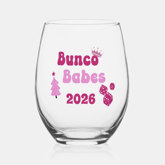 Verre À Vin Sans Pied Personalized Bunco Babe  (Verso)