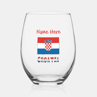Verre À Vin Sans Pied Personalized Croatia Flag 