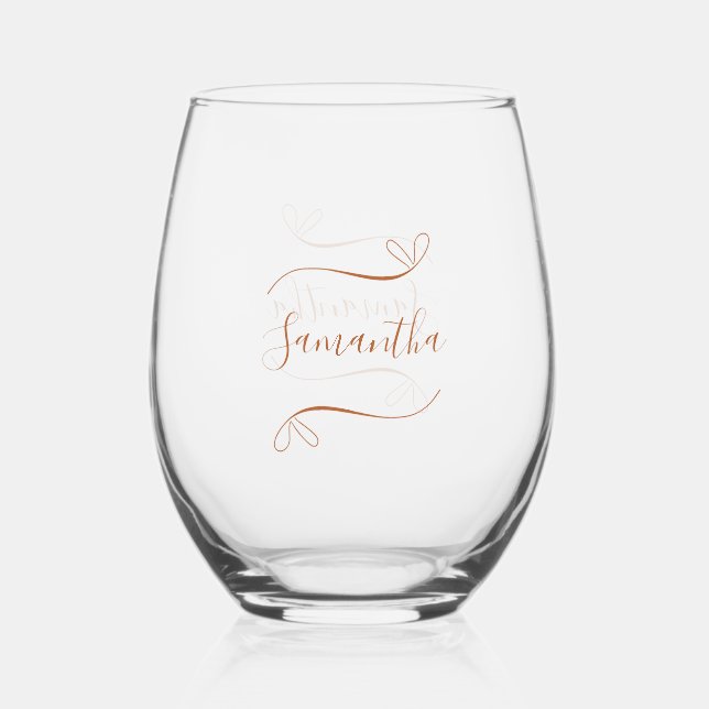Verre À Vin Sans Pied Personalized Minimal  (Recto)