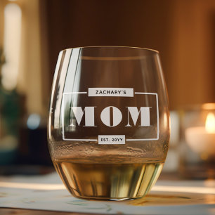 Verre À Vin Sans Pied Personnalisé Moderne Gras Maman Est Nouvelle Maman