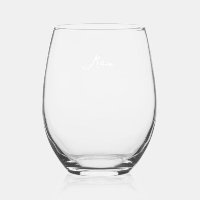 Verre À Vin Sans Pied Personnalisé pour maman (Recto)