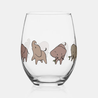 Verre À Vin Sans Pied Petits éléphants