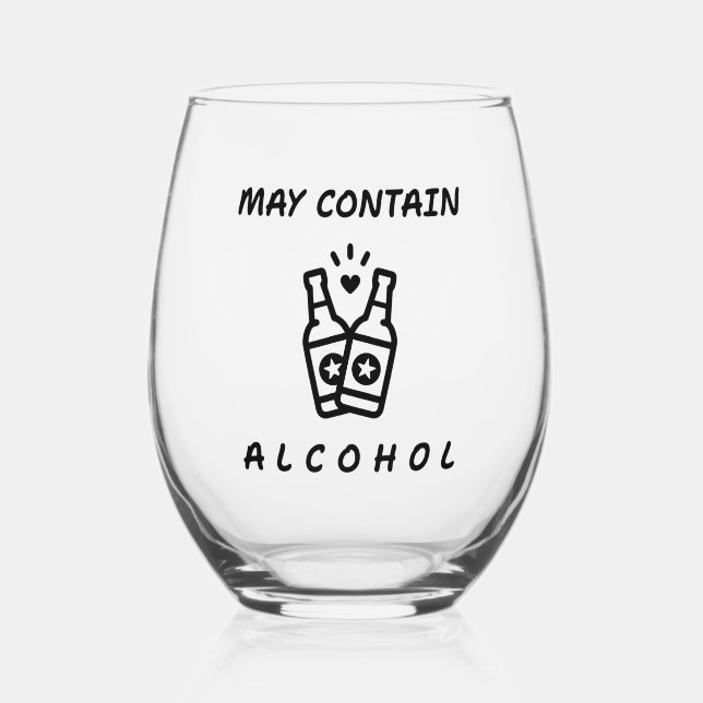 Verre à vin sans pied « Peut contenir de l'alcool  (Recto)