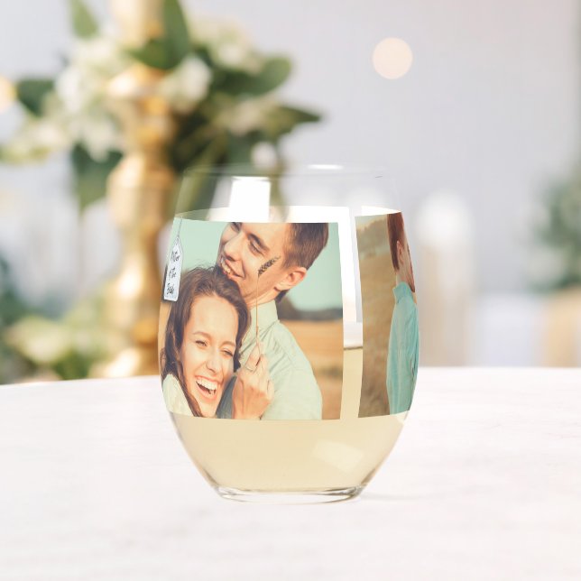 Verre À Vin Sans Pied Photo Collage de la mère de la mariée (Insitu (Mariage))