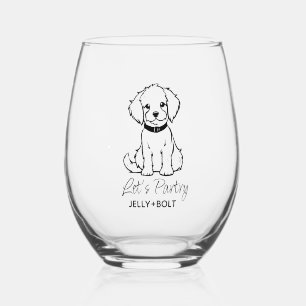 Verre À Vin Sans Pied Photo moderne personnalisée Elegant Chien